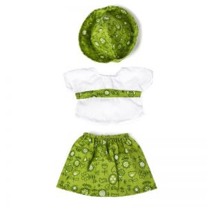 Ubranka dla lalki 40 cm - zielona spódniczka z kapeluszem