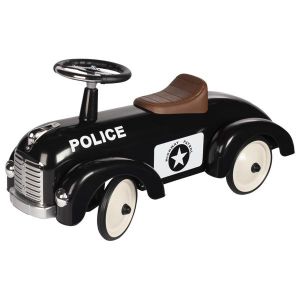 Jeździk do odpychania nóżkami - policja - czarne metalowe autko