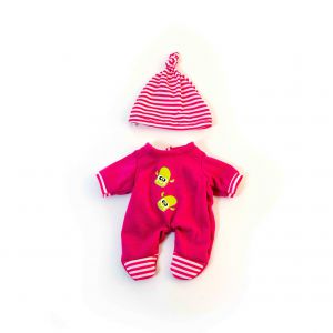 Ubranko dla lalki 21 cm różowe śpioszki z czapeczką