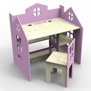 Biurko z krzesełkiem różowe princessa