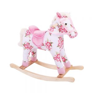 Koń na biegunach różowy dla dziewczynki