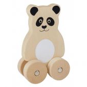 Drewniana panda na kółkach