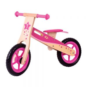Rowerek biegowy z drewna dla dziewczynek (różowy) bigjigs